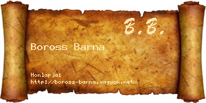 Boross Barna névjegykártya