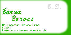 barna boross business card